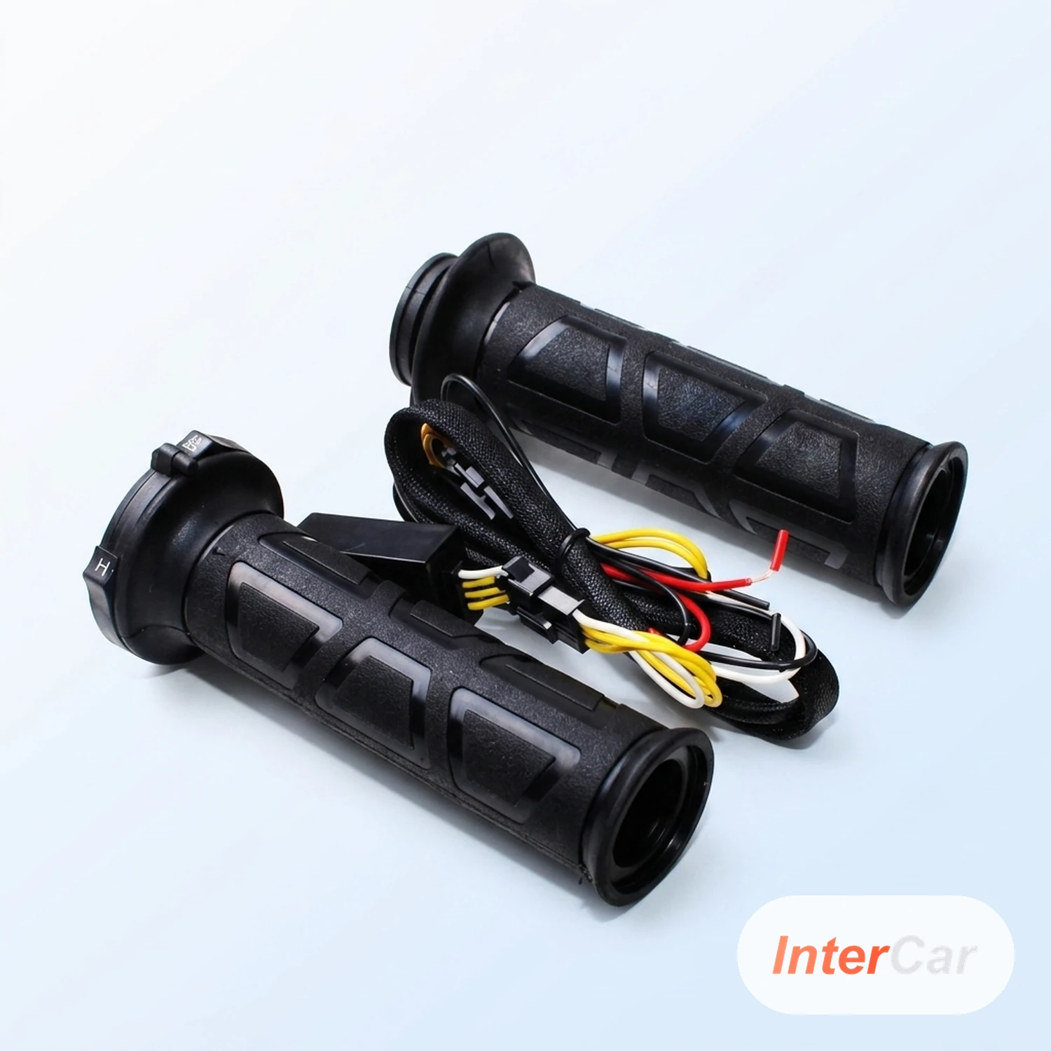 Poignées Chauffantes Moto InterCar — Manchons Guidon 5 Niveaux, Universelles 22 mm, Branchement 12V