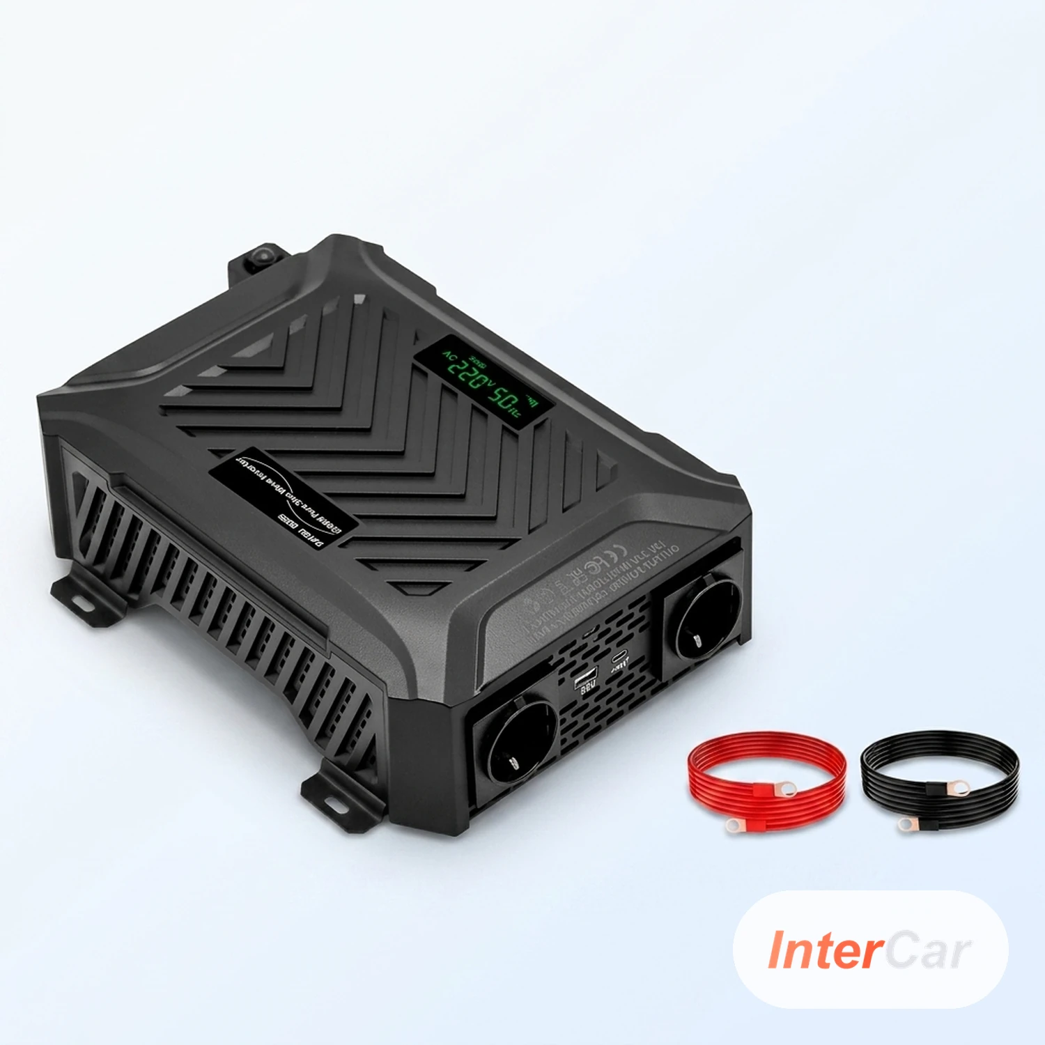 Convertisseur Pur Sinus 12V vers 230V InterCar — 1500W (3000W Crête), Écran, Prises FR + USB, Van