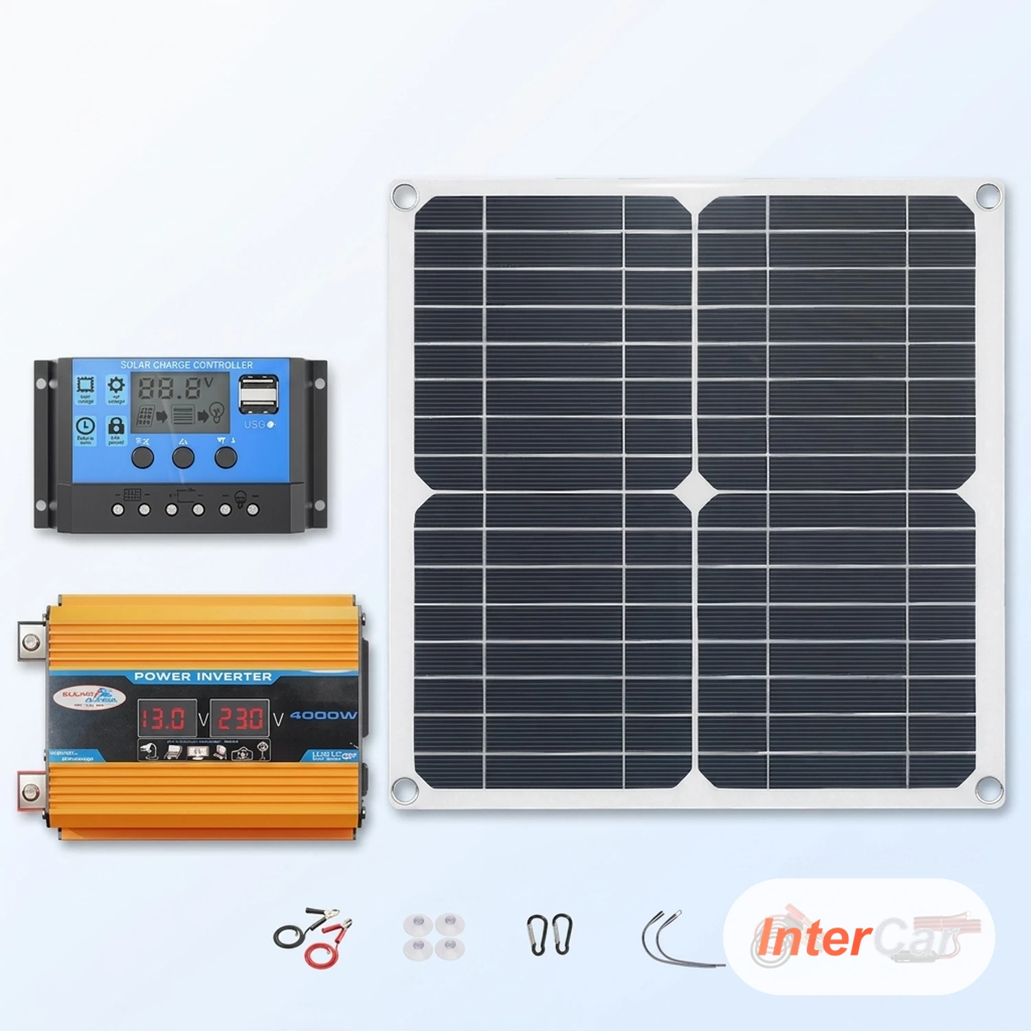 Kit Panneau Solaire Souple Camping-Car InterCar — 200W Monocristallin + Régulateur MPPT, Autonomie Vanlife