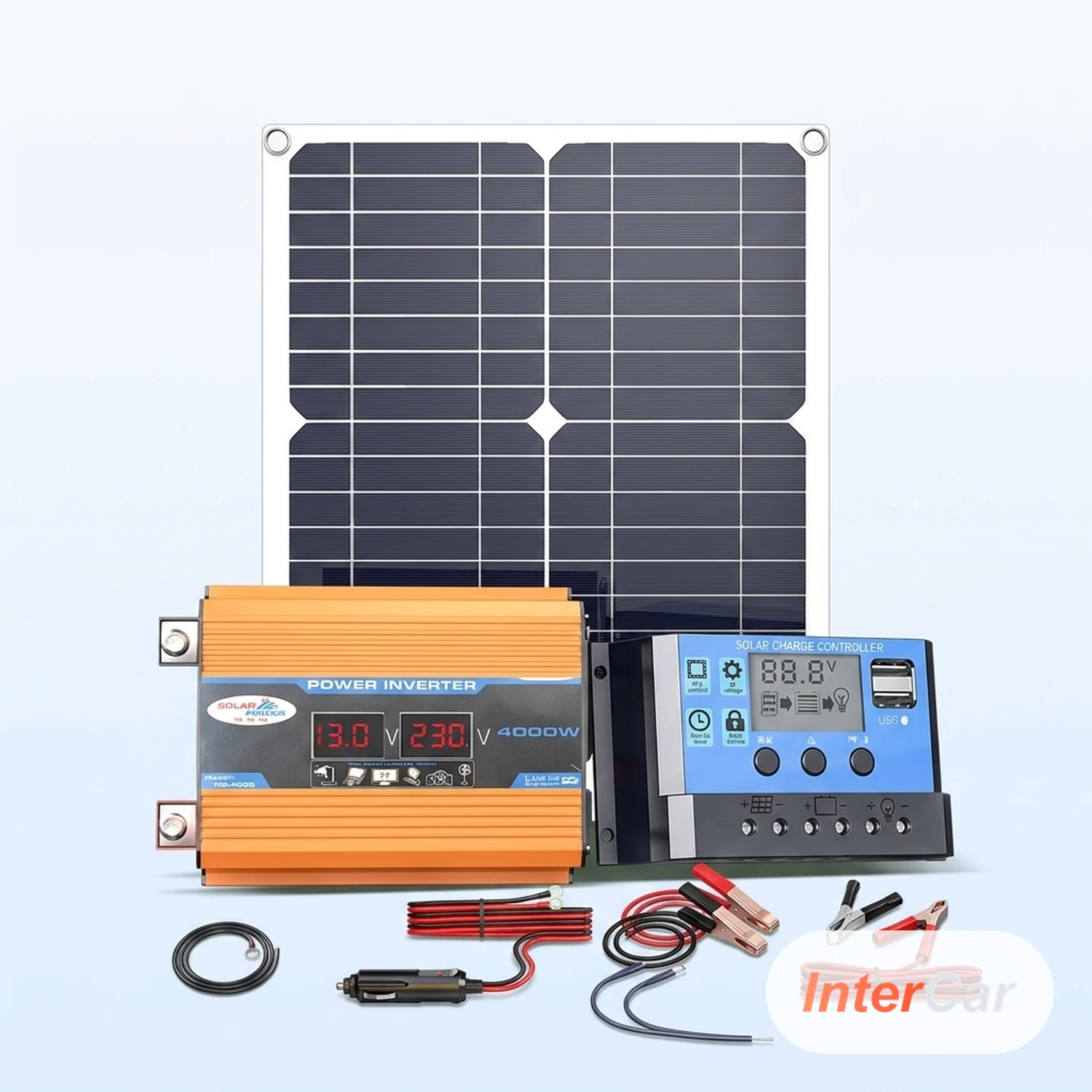 Kit Panneau Solaire Souple Camping-Car InterCar — 200W Monocristallin + Régulateur MPPT, Autonomie Vanlife