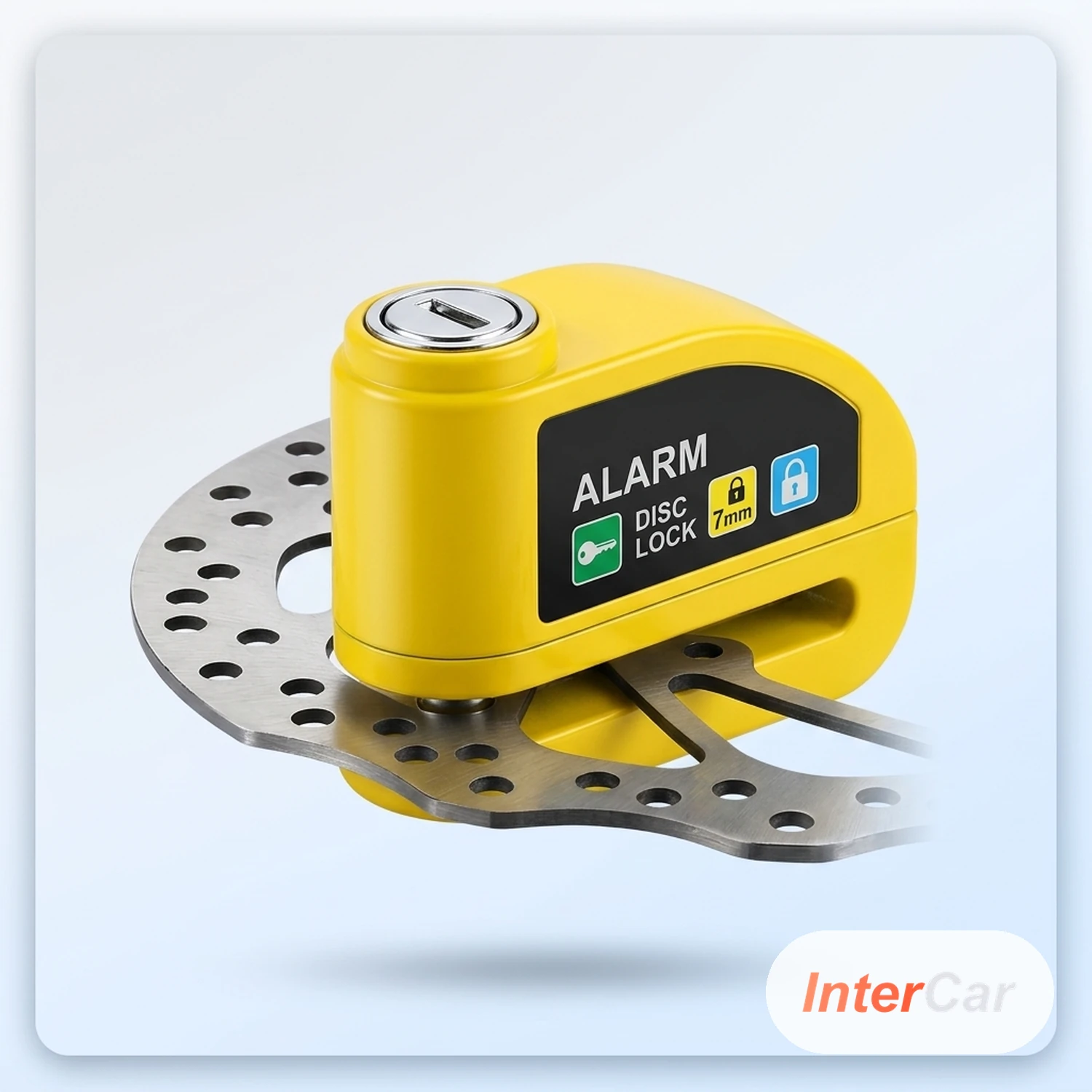 Bloque-Disque Moto à Alarme InterCar — 110 dB Anti-Vol Scooter, Rappel Câble, Goujon 10 mm