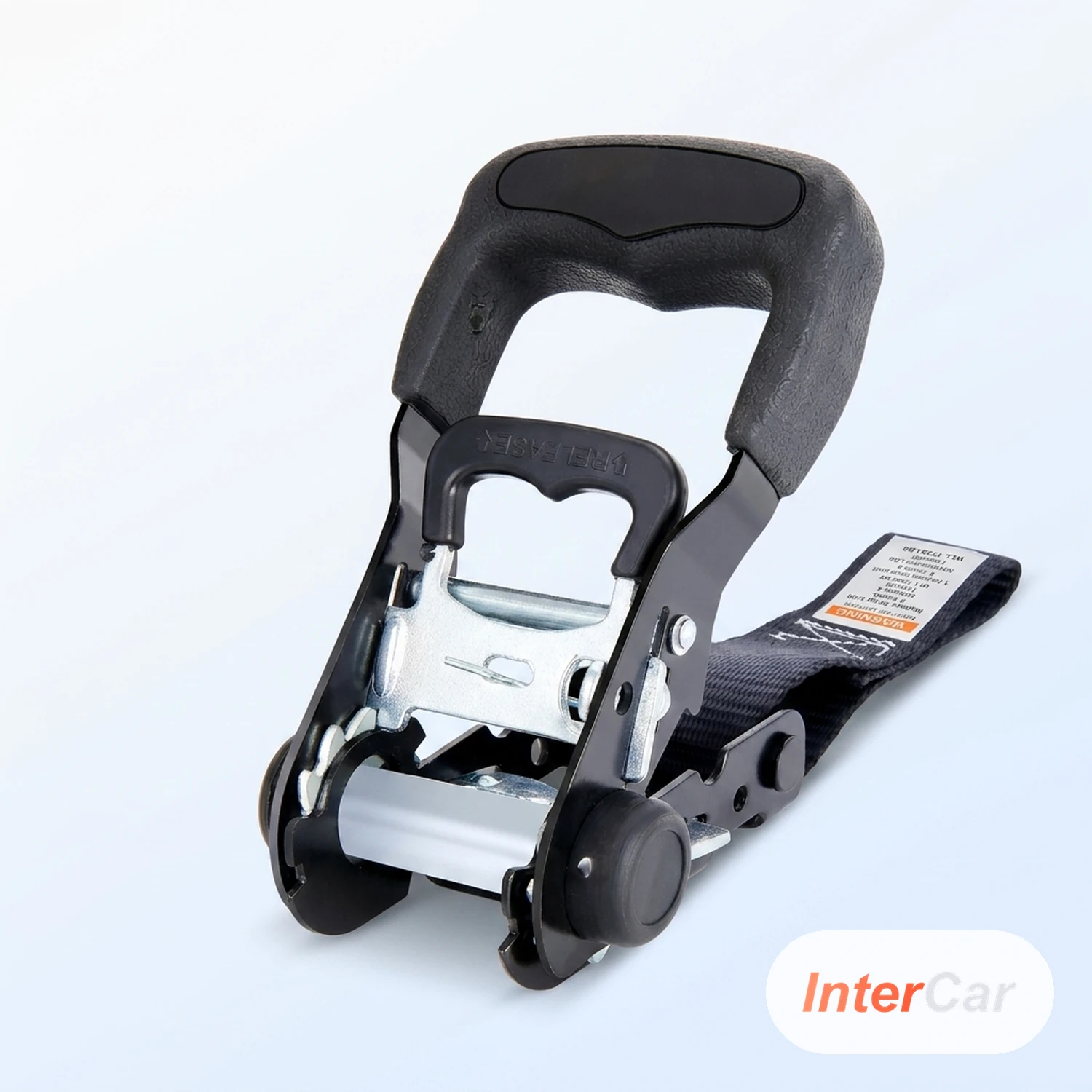 Sangles d'Arrimage à Cliquet InterCar — Lot 4 Certifiées EN 12195-2, 5m, Crochets, Transport Sécurisé