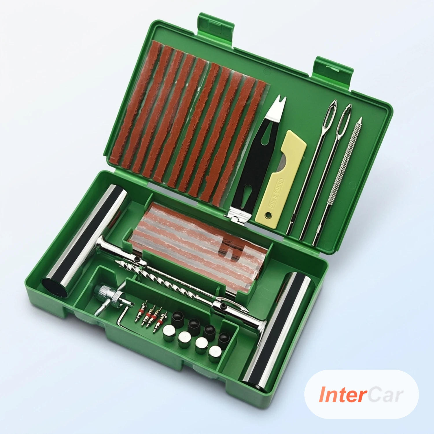 Kit Réparation Crevaison Moto Tubeless InterCar — Mèches + Outils Compact, Dépannage Route d'Urgence