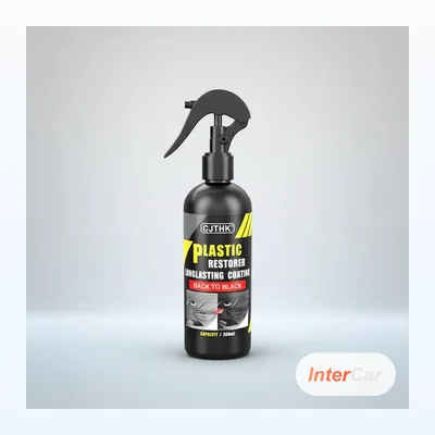 Nettoyant Cuir Voiture 2-en-1 InterCar — Rénovateur Sellerie + Plastique, Retour au Noir Brillant