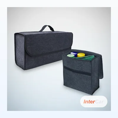 Organisateur Coffre Voiture VTC InterCar — Sac Pliable Cloisonné Renforcé Feutre Grande Capacité