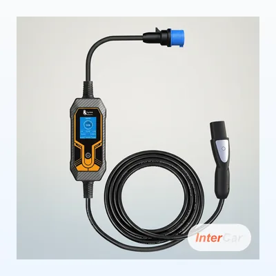 Feyree Chargeur portable EV Wallbox - 7kW 32A monophasé, niveau 2, câble 5m, courant réglable (Tesla 3/Y/S/X compatible)