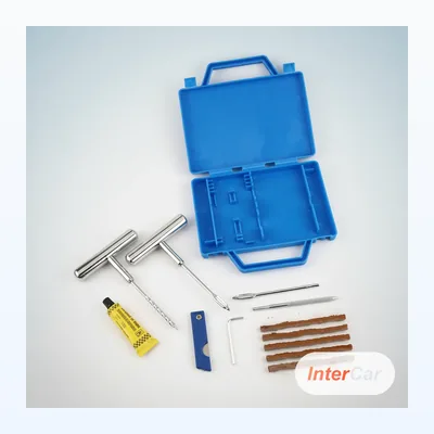 EAFC Kit de réparation de pneus de voiture avec boîte, outils d'urgence pour la réparation des crevaisons, ensemble d'outils de réparation de pneus pour voiture, moto, vélo