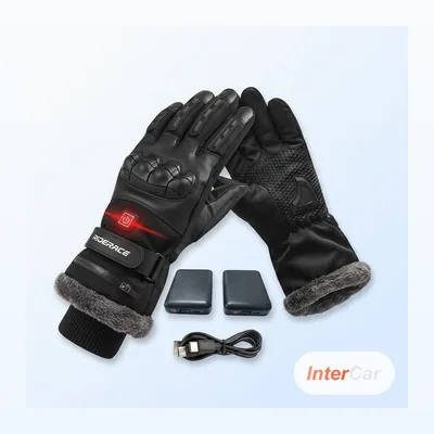 Gants Chauffants Moto InterCar — Batterie Lithium 3 Niveaux, Étanches Écran Tactile, Hiver Longue Autonomie