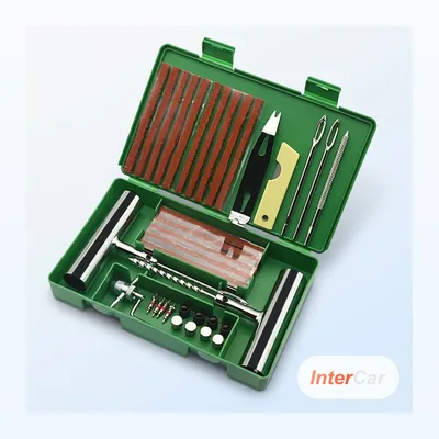 Kit Réparation Crevaison Moto Tubeless InterCar — Mèches + Outils Compact, Dépannage Route d'Urgence