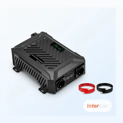 Convertisseur Pur Sinus 12V vers 230V InterCar — 1500W (3000W Crête), Écran, Prises FR + USB, Van